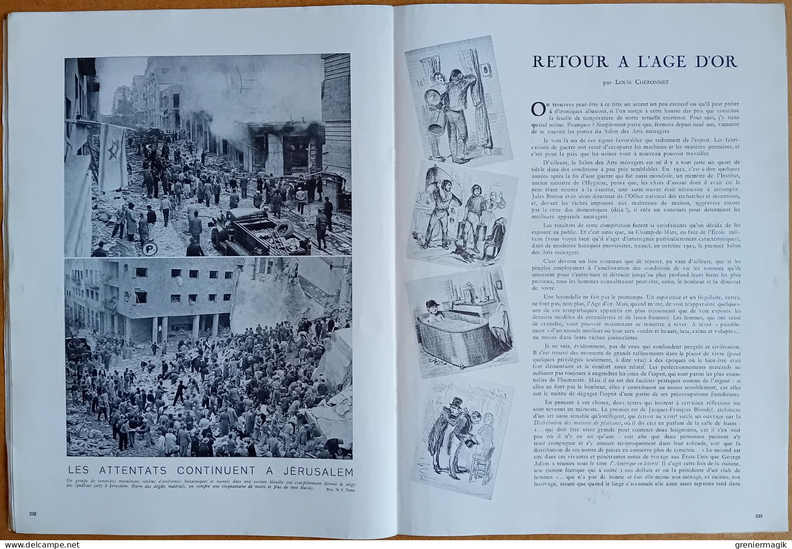 France Illustration N°127 06/03/1948 Coup d'état de Prague/Le Gamou des Mourides par Maurice Genevoix/Arts ménagers