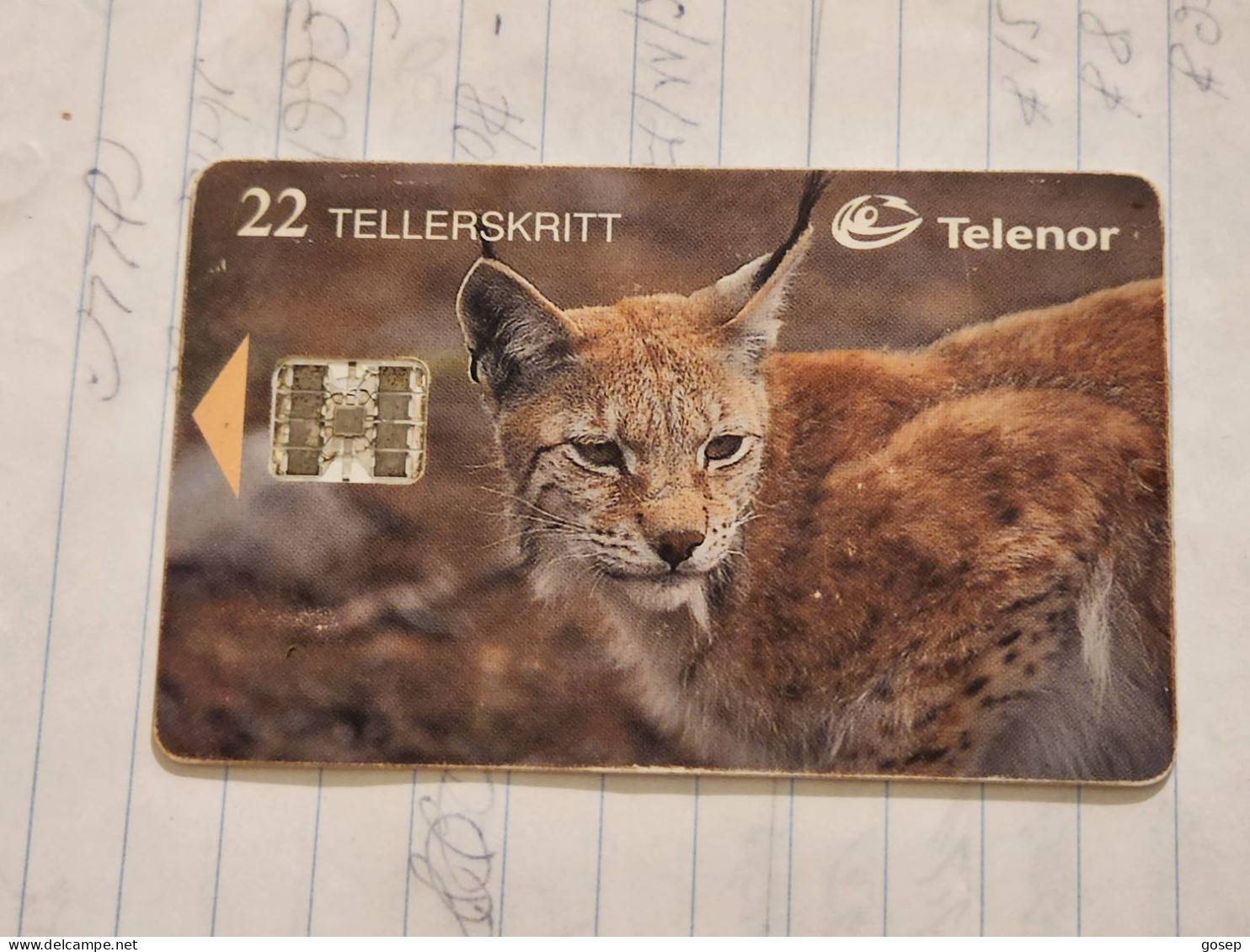 Norway-(N-112)-Gaupe / Lynx-(22 Tellerskritt)-(68)-(C83023147)-used Card+1card Prepiad Free - Noorwegen