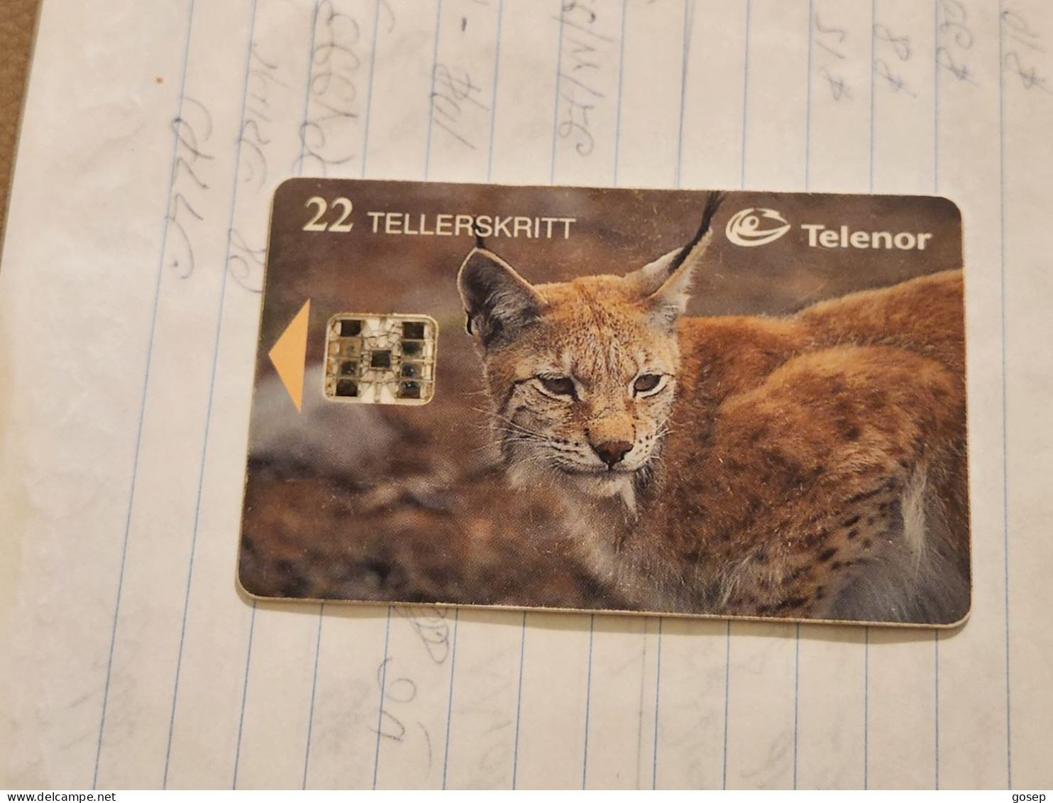 Norway-(N-112)-Gaupe / Lynx-(22 Tellerskritt)-(70)-(C83023155)-used Card+1card Prepiad Free - Norway