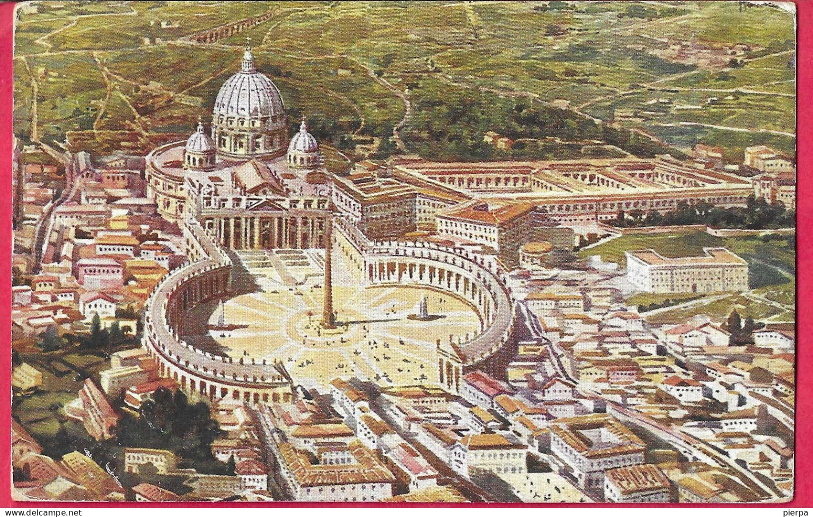 ROMA - PANORAMA SU SAN PIETRO - FORMATO PICCOLO - VIAGGIATA 1917 - Panoramische Zichten, Meerdere Zichten