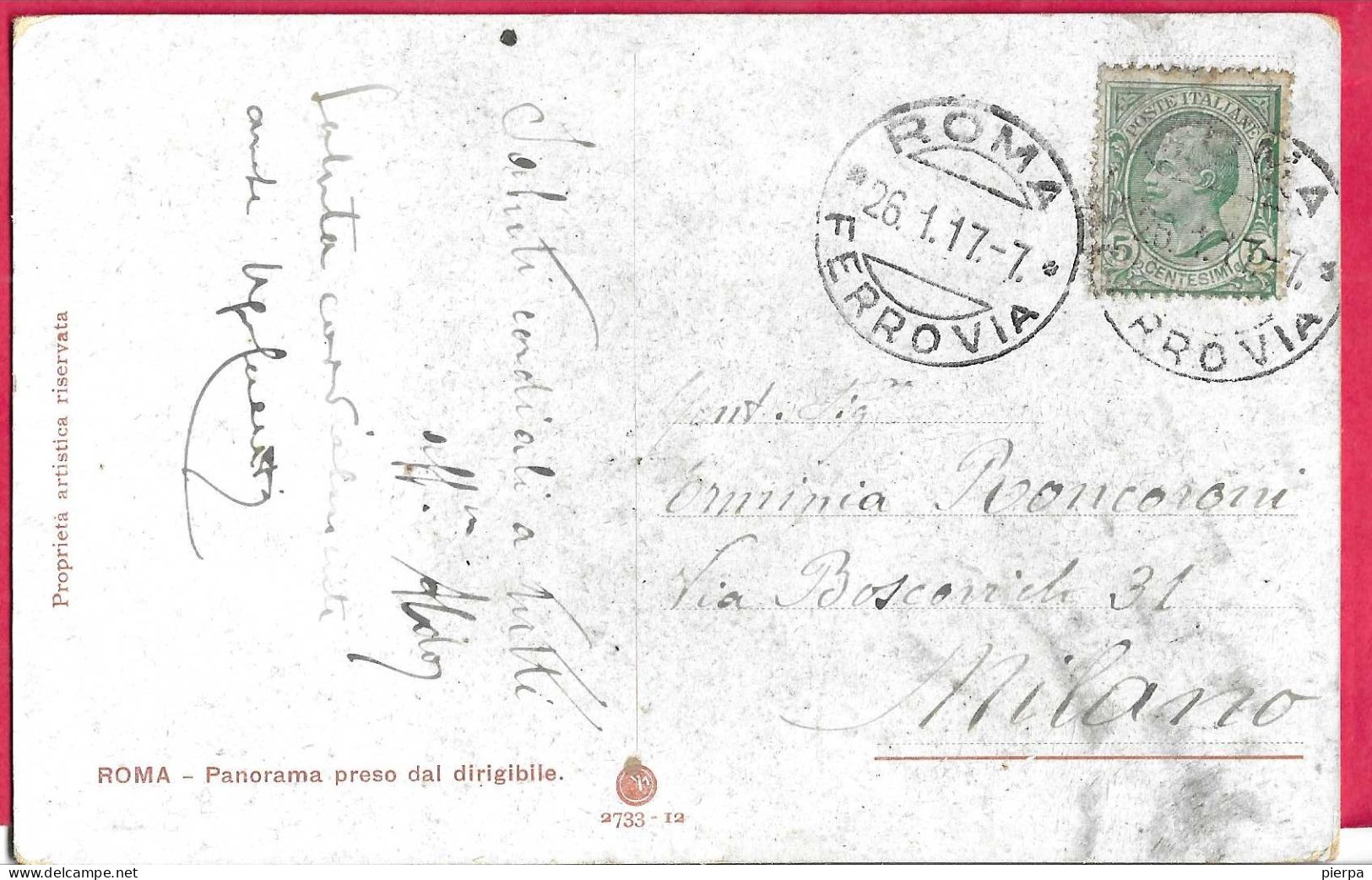 ROMA - PANORAMA SU SAN PIETRO - FORMATO PICCOLO - VIAGGIATA 1917 - Tarjetas Panorámicas