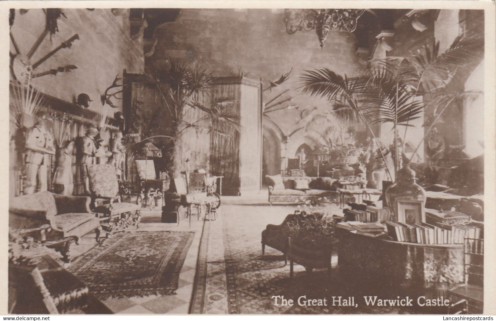 Postcard The Great Hall Warwick Castle RP  My Ref B14854 - Warwick