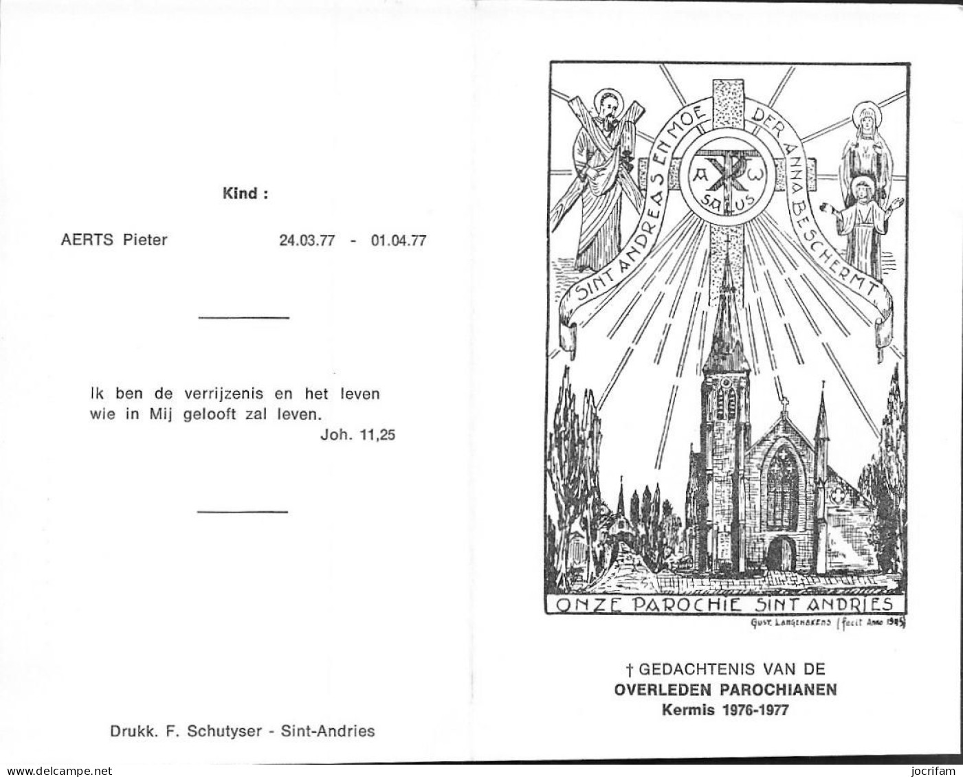 Overleden Parochianen Sint Andries Kermis 1976-1977 - Religion & Esotérisme