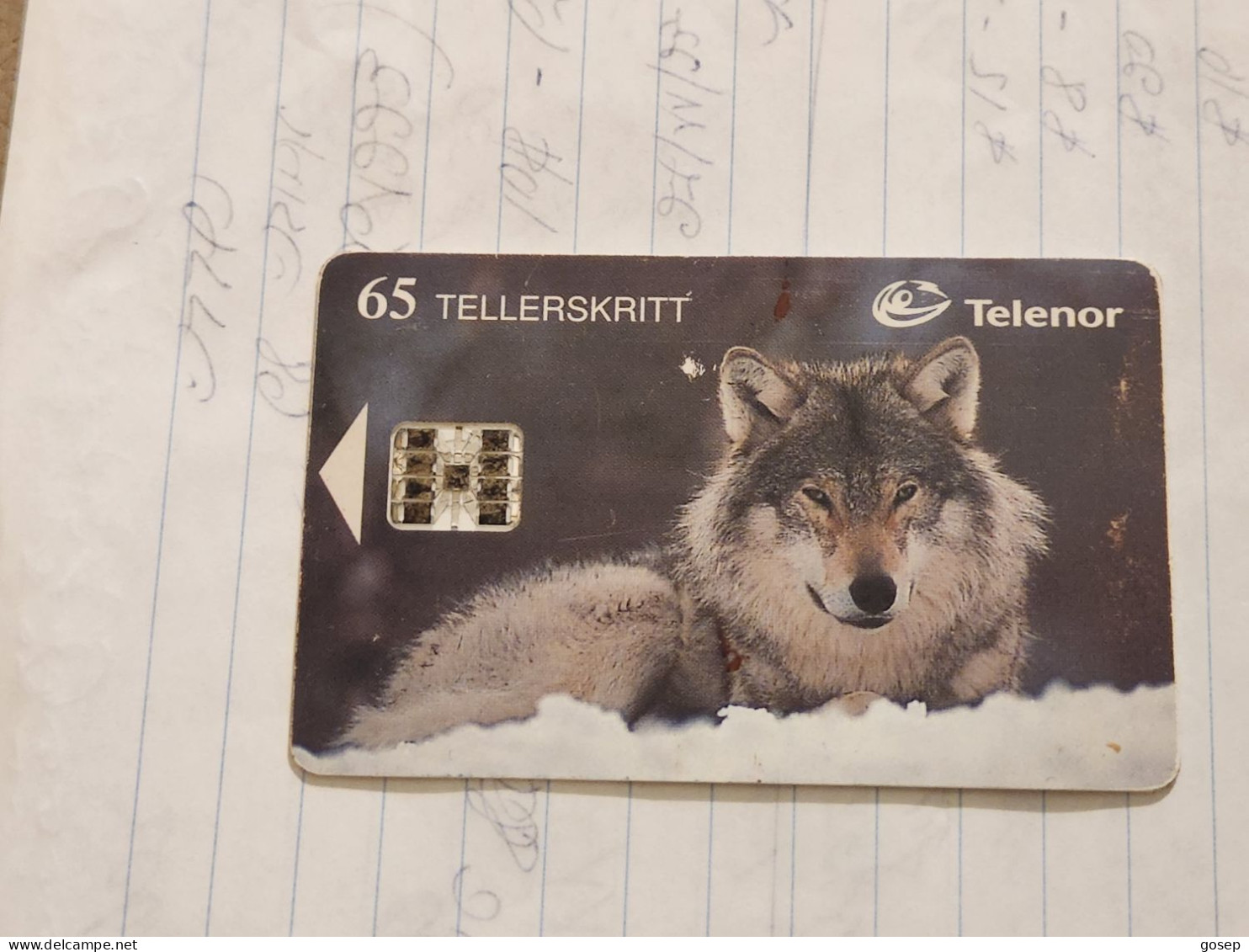 Norway-(N-113)-Ulv / Wolf-(65 Tellerskritt)-(71)-(C83023291)-used Card+1card Prepiad Free - Noorwegen