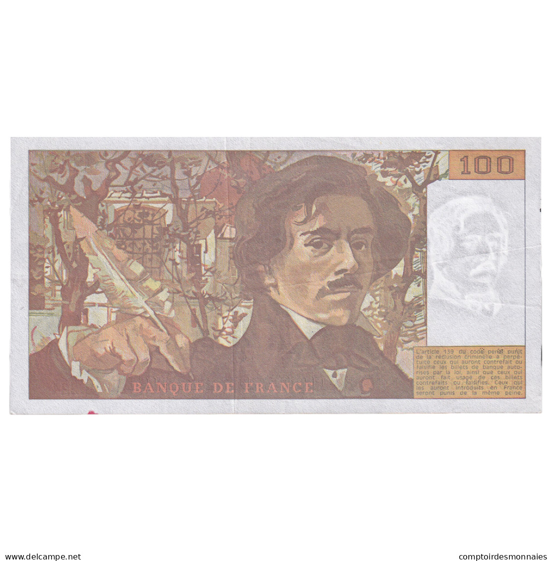 France, 100 Francs, Delacroix, 1993, B.224, TTB, Fayette:69bis.08, KM:154g - 100 F 1978-1995 ''Delacroix''