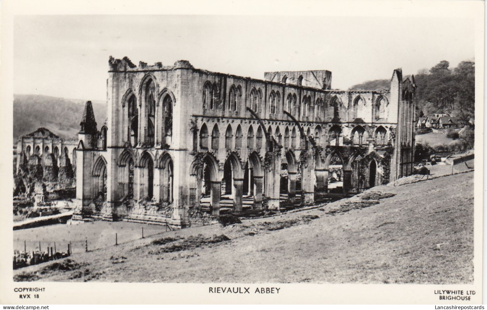 Postcard Rievaulx Abbey North Yorkshire RP By Lilywhite  My Ref B14855 - Warwick