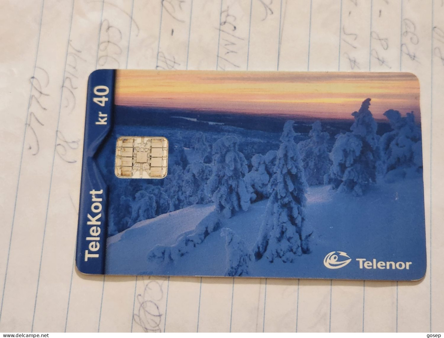 Norway-(N-156)-Vinterkveld-(KR 40)-(73)-(C9A035400)-used Card+1card Prepiad Free - Norway