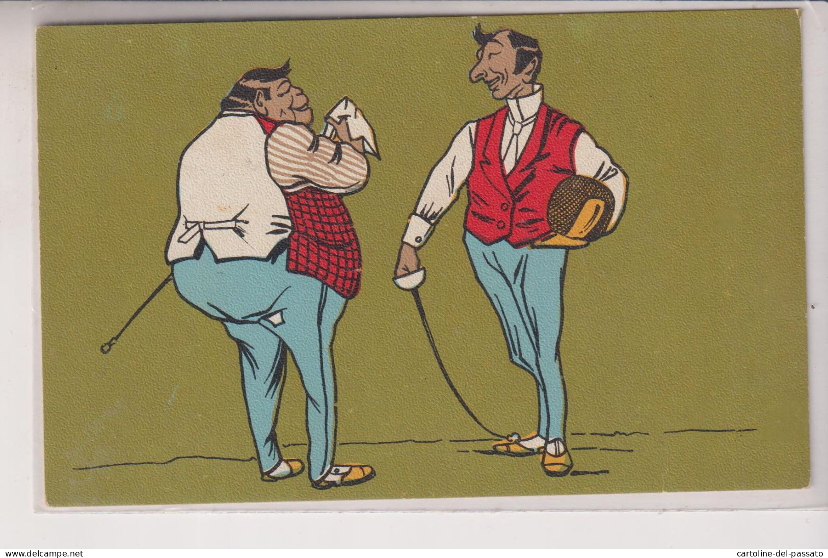 SCHERMA  FENCING  ESCRIME  FECHTEN HUMOR UMORISTICHE ILLUSTRATORE ILLUSTRATA  VG  1912 - Scherma