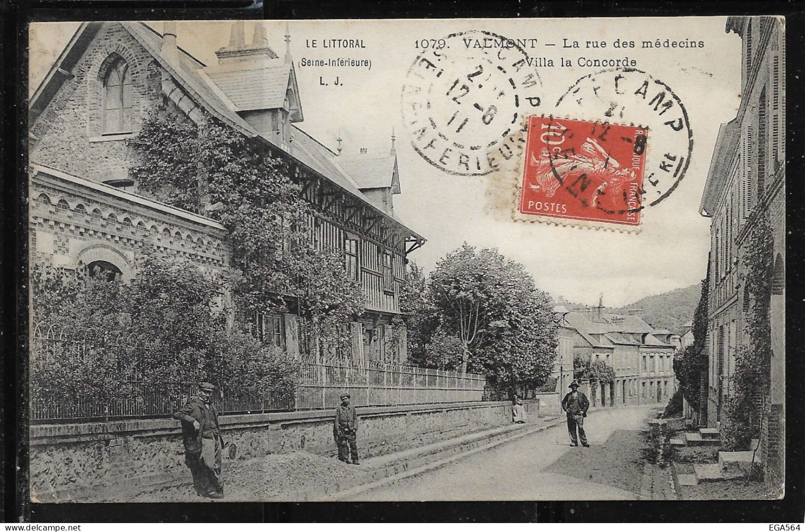 112 - VALMONT Rue Des Médecins Et Villa La Concorde .circulé En 1911. - Valmont