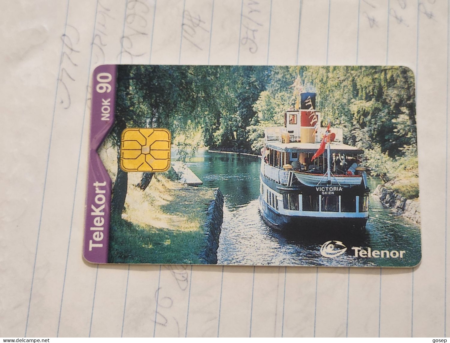 Norway-(N-180)-Telemarkskanalen-(KR 90)-(76)-(tirage-30.000)-used Card+1card Prepiad Free - Norway