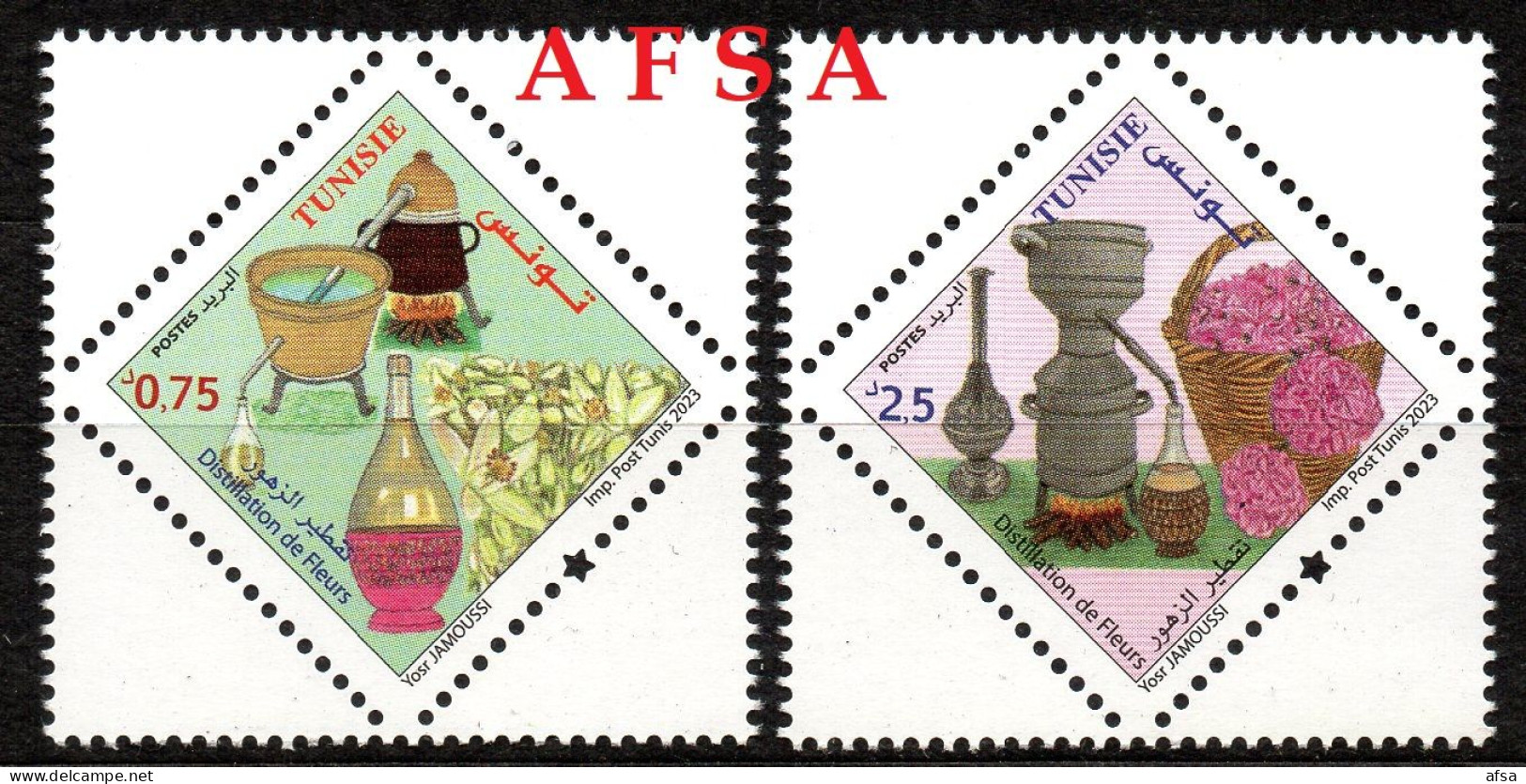 Tunisia 2023- Flowers Distillation- MNH**// Distillation Des Fleurs- Neufs - Geneeskrachtige Planten