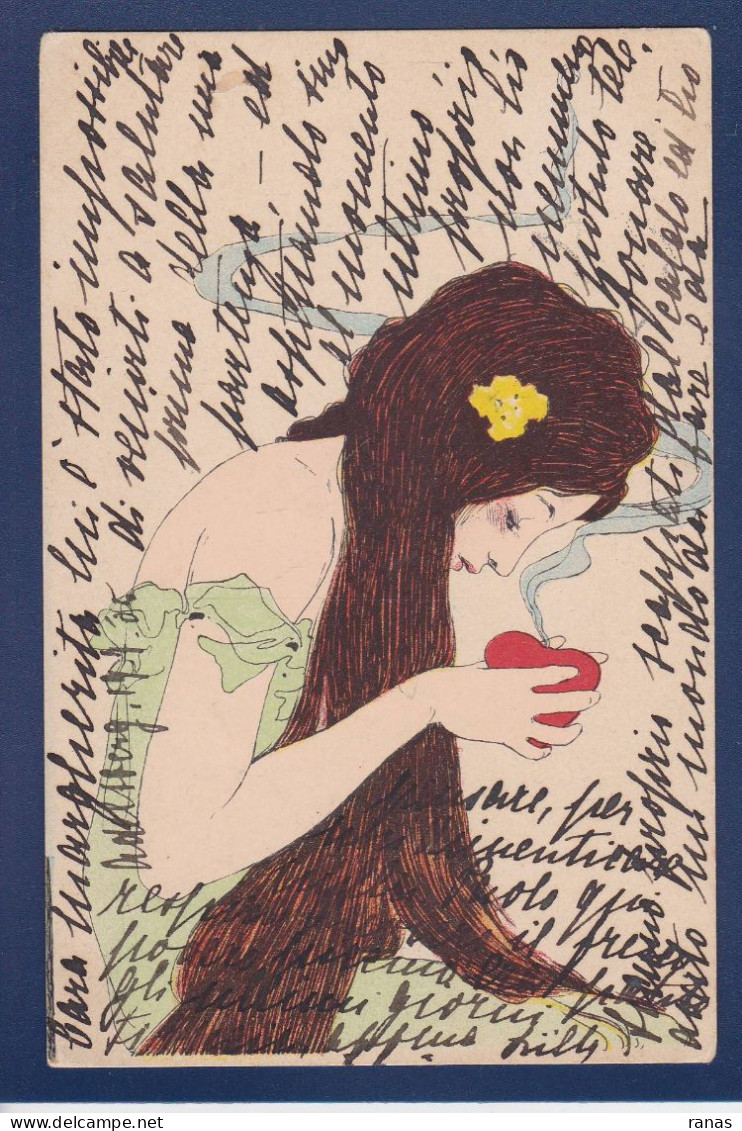 CPA Kirchner Raphaël Art Nouveau Femme Girl Woman Circulée - Kirchner, Raphael