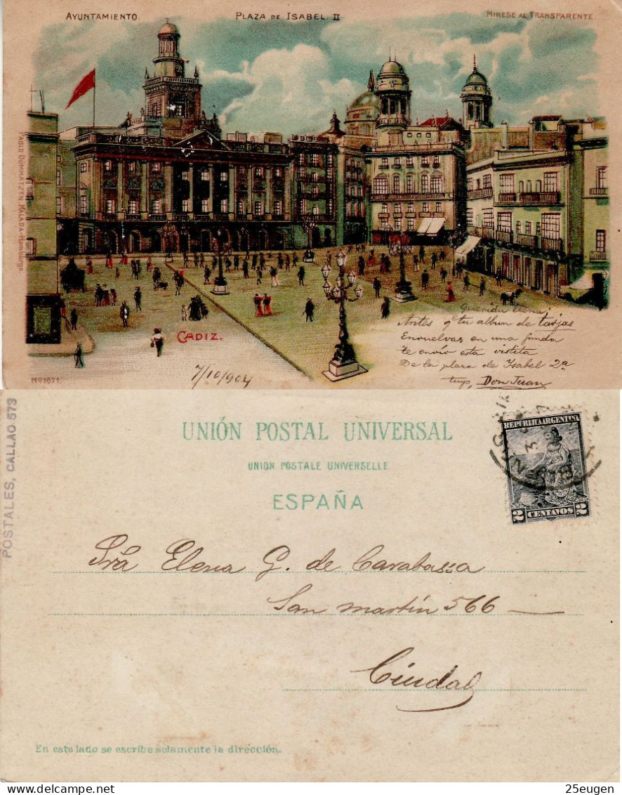 ARGENTINA 1904 POSTCARD SENT TO BUENOS AIRES - Covers & Documents