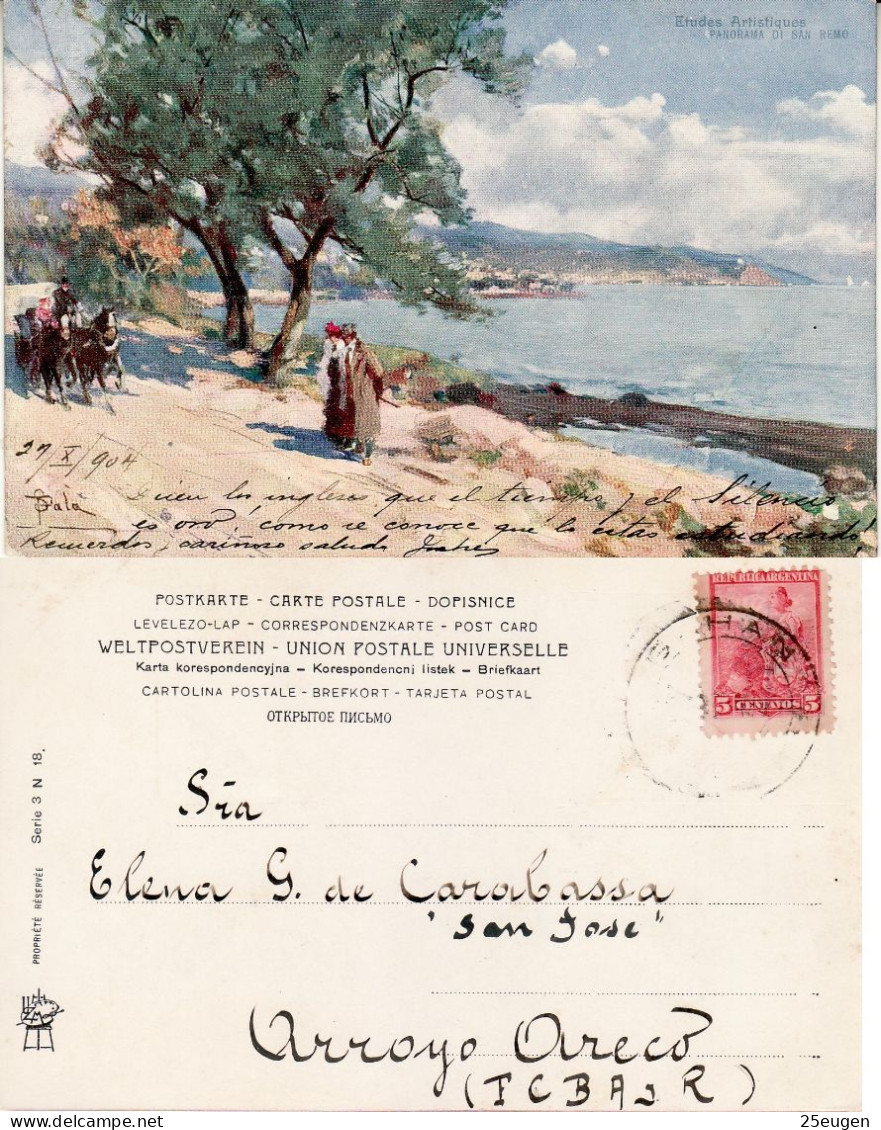 ARGENTINA 1904 POSTCARD SENT TO ARROYO - Storia Postale