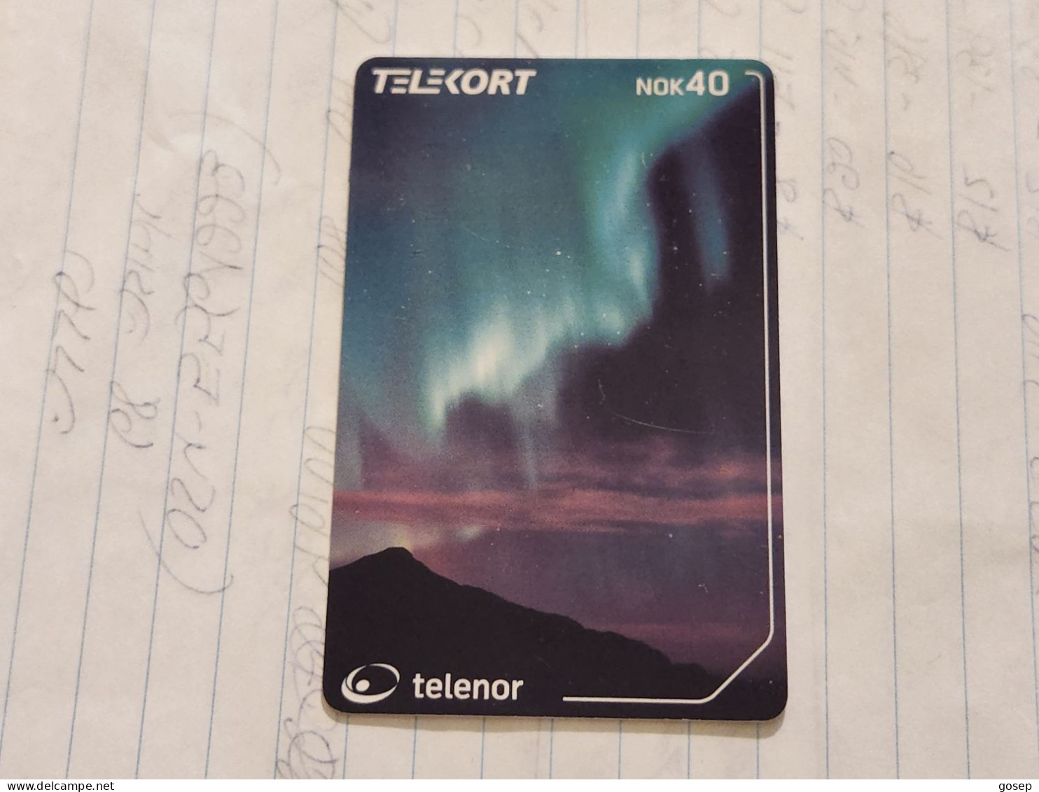 Norway-(N-216)-Nordlys-Northern Light-(NOK 40)-(81)-(tirage-50.000)-(8/2001)-used Card+1card Prepiad Free - Noruega