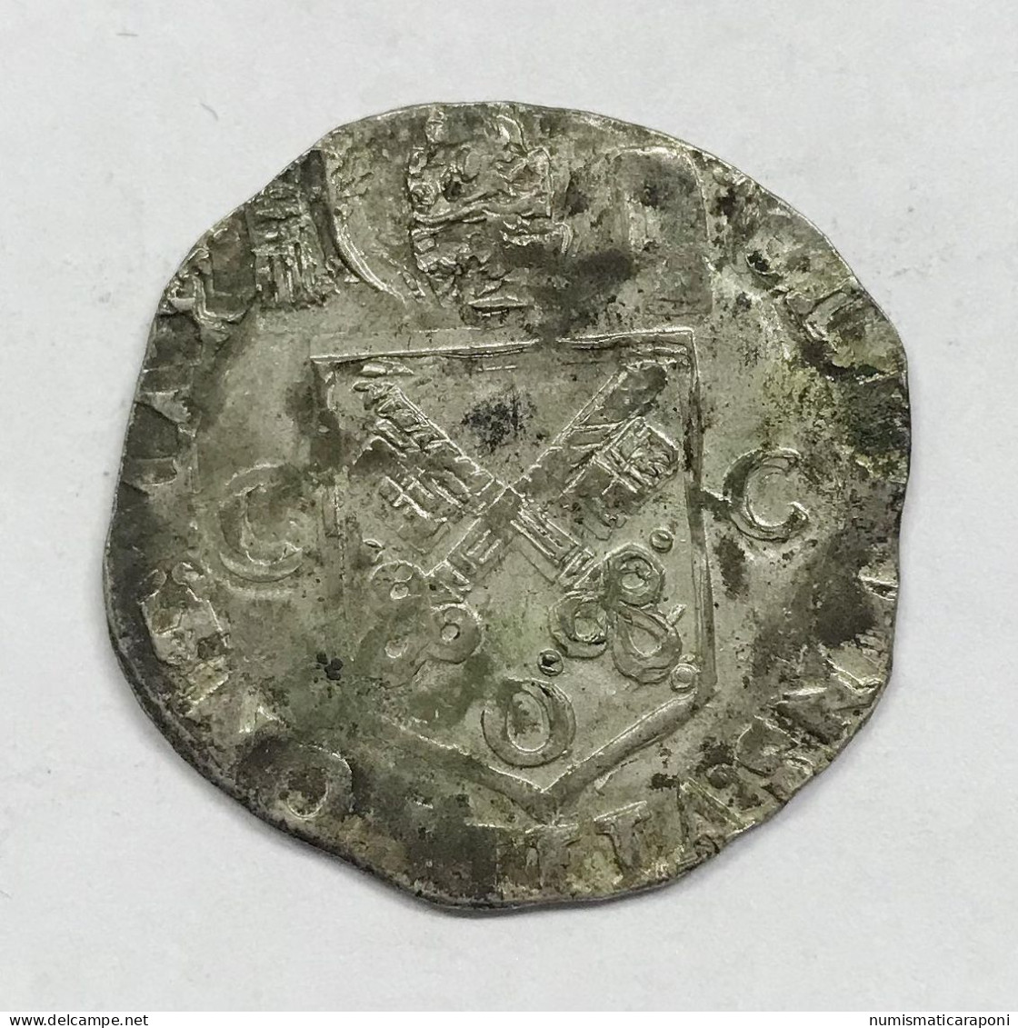 Clemente VIII 1592-1605 Dozzina (Douzain)  Carpentras 1594 Munt.140 R2 Mi. 2,39 Gr  E.1361 - Otros & Sin Clasificación
