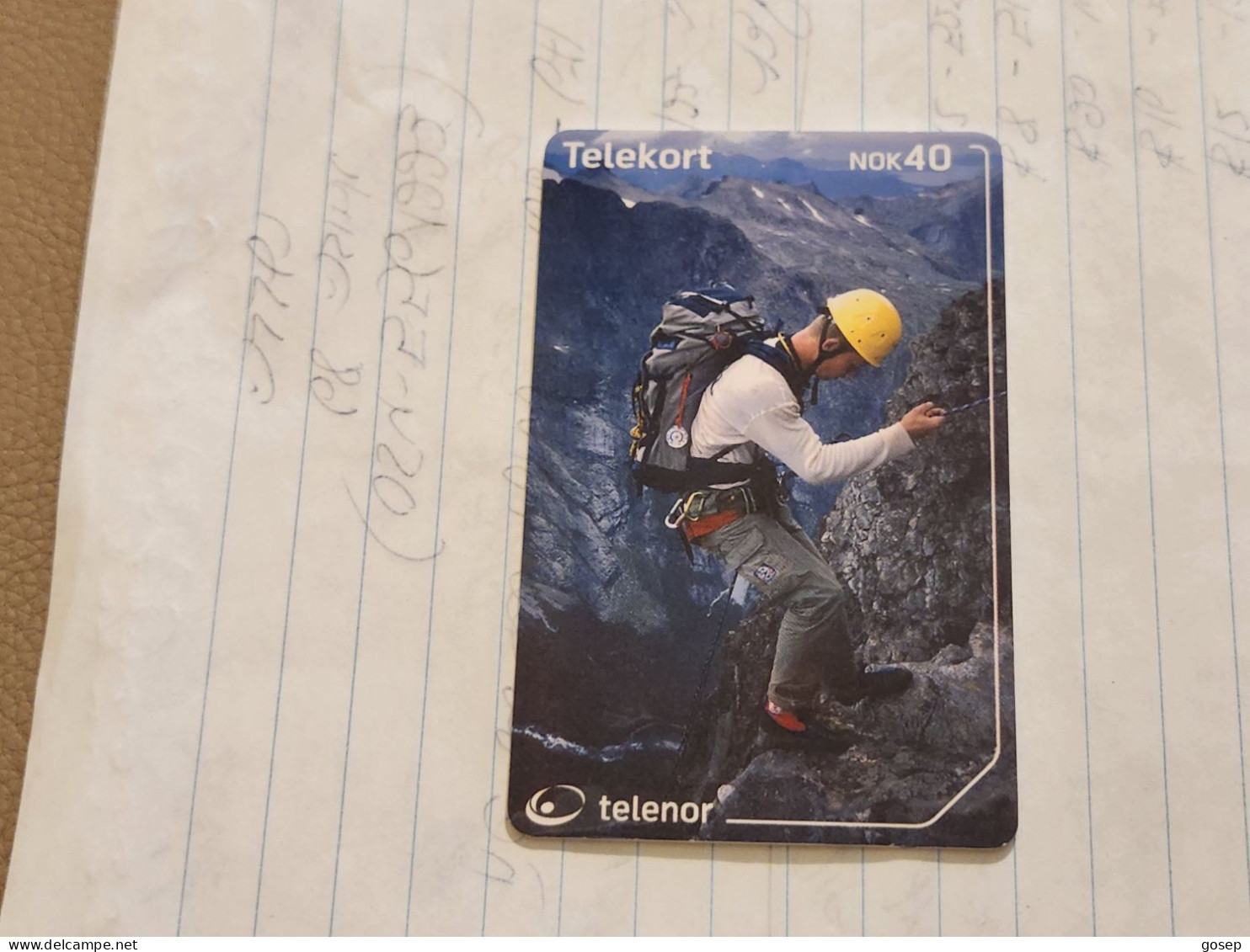 Norway-(N-258)-Mountain Climbing-(NOK 40)-(86)-(tirage-300.000)-(1.1.03)-used Card+1card Prepiad Free - Norway