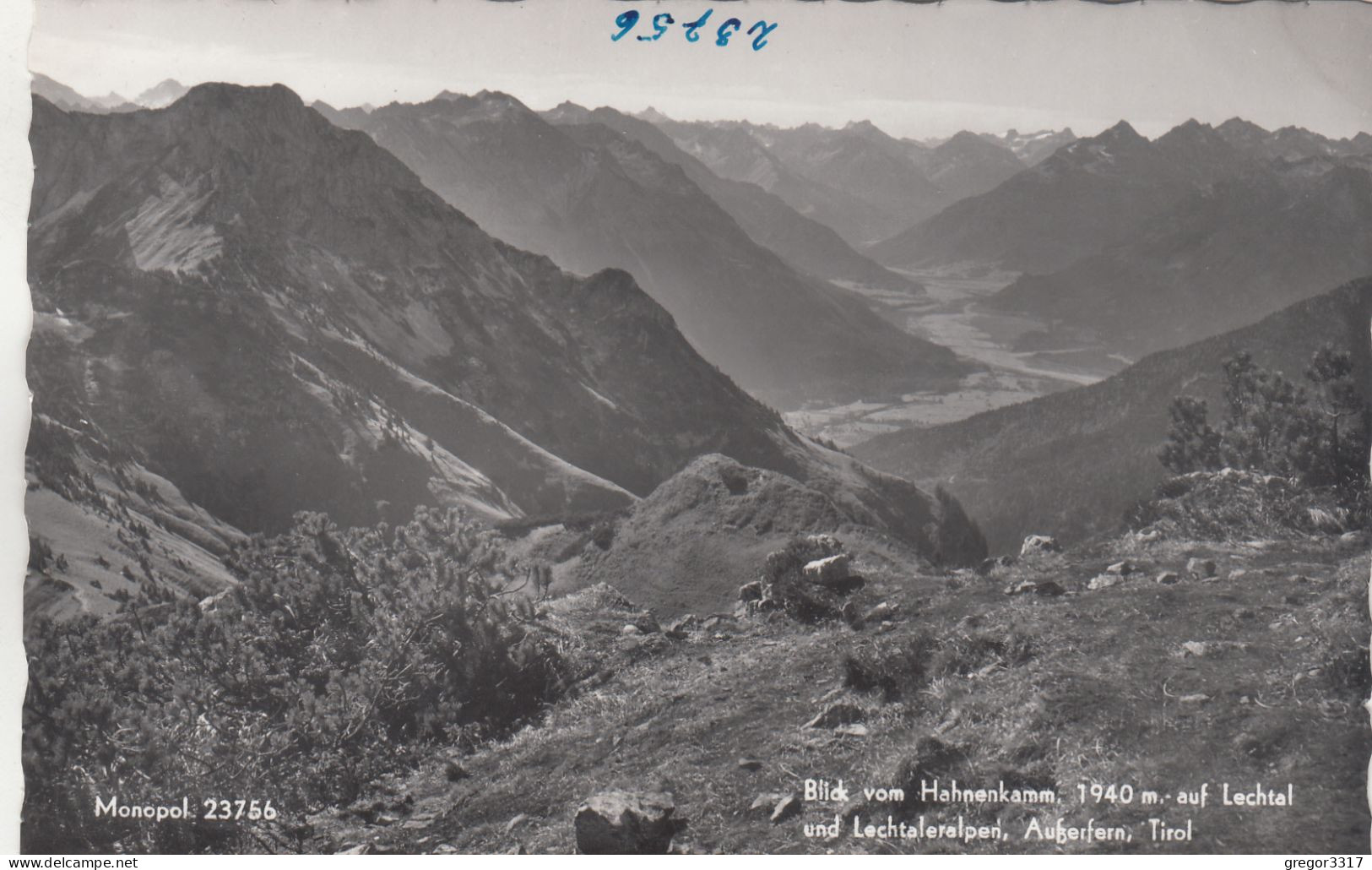 E3547) Blick Vom HAHNENKAMM Auf LECHTAL Und Lechtaleralpen  Außerfern - Tirol - Tolle S/W FOTO AK - Lechtal