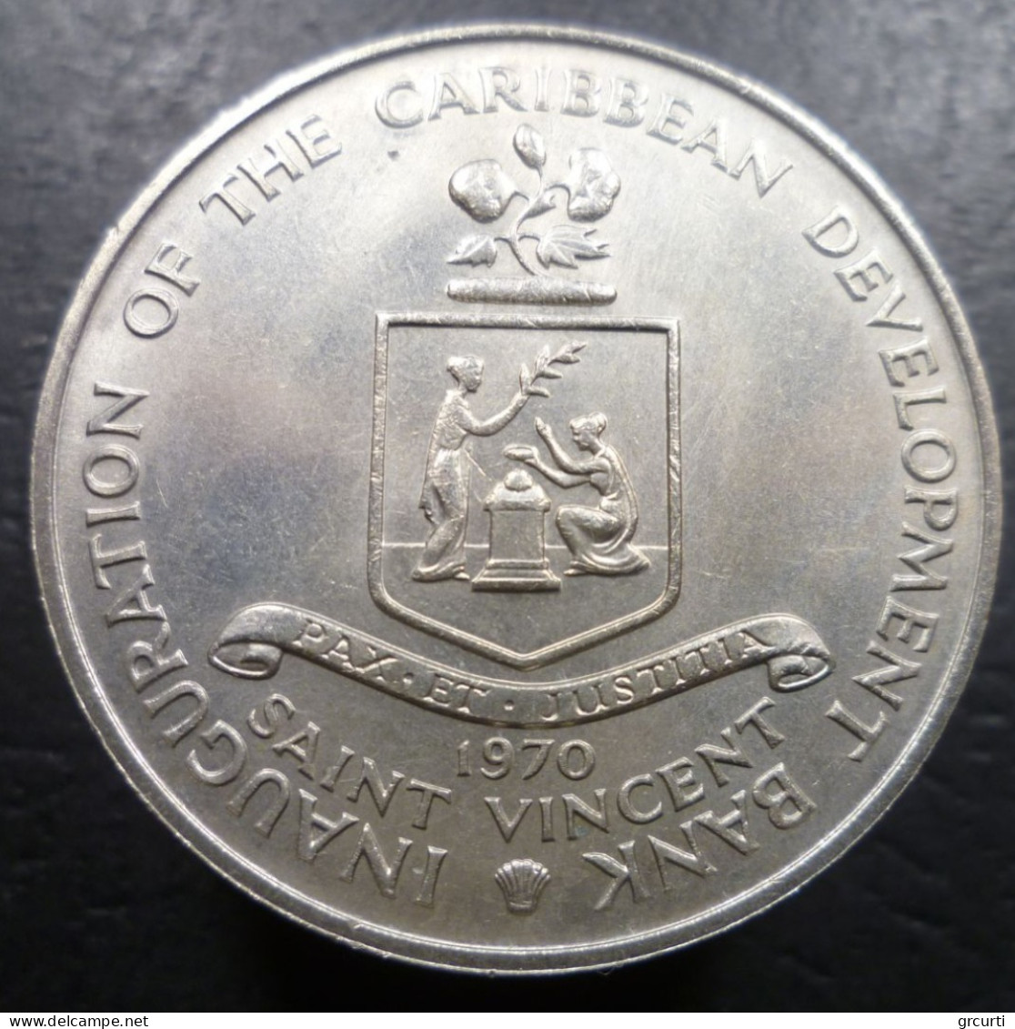 Saint Vincent - 4 Dollars 1970 - Inaugurazione Banca Caraibica Per Lo Sviluppo - F.A.O. - KM# 13 - British Caribbean Territories