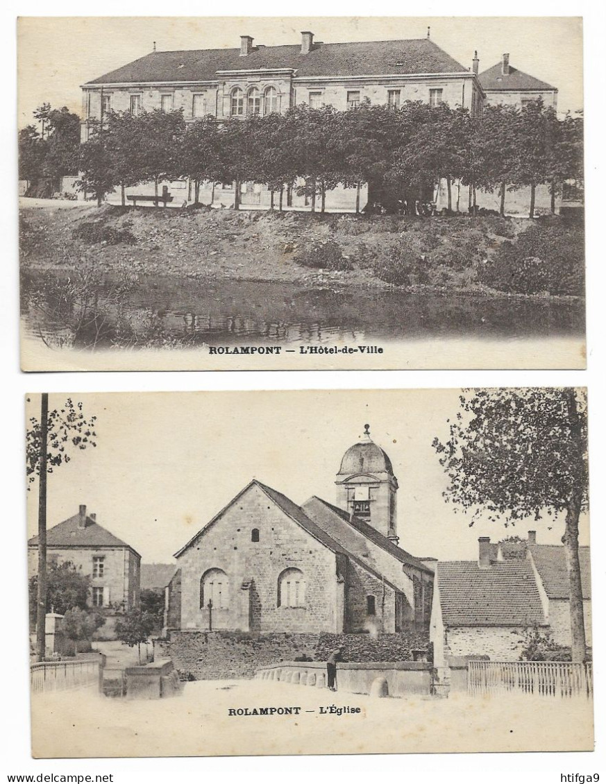 ROLAMPONT 1924 Mairie + église HAUTE MARNE Près Châteauvillain Maranville Joinville Arc En Barrois Langres Chalindrey - Chaumont