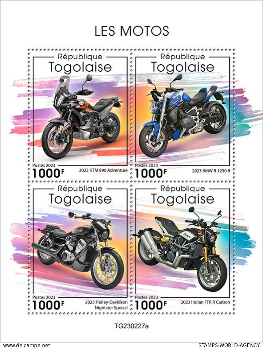 2024-01 - TOGO- MOTORCYCLES                 4V  MNH** - Motos