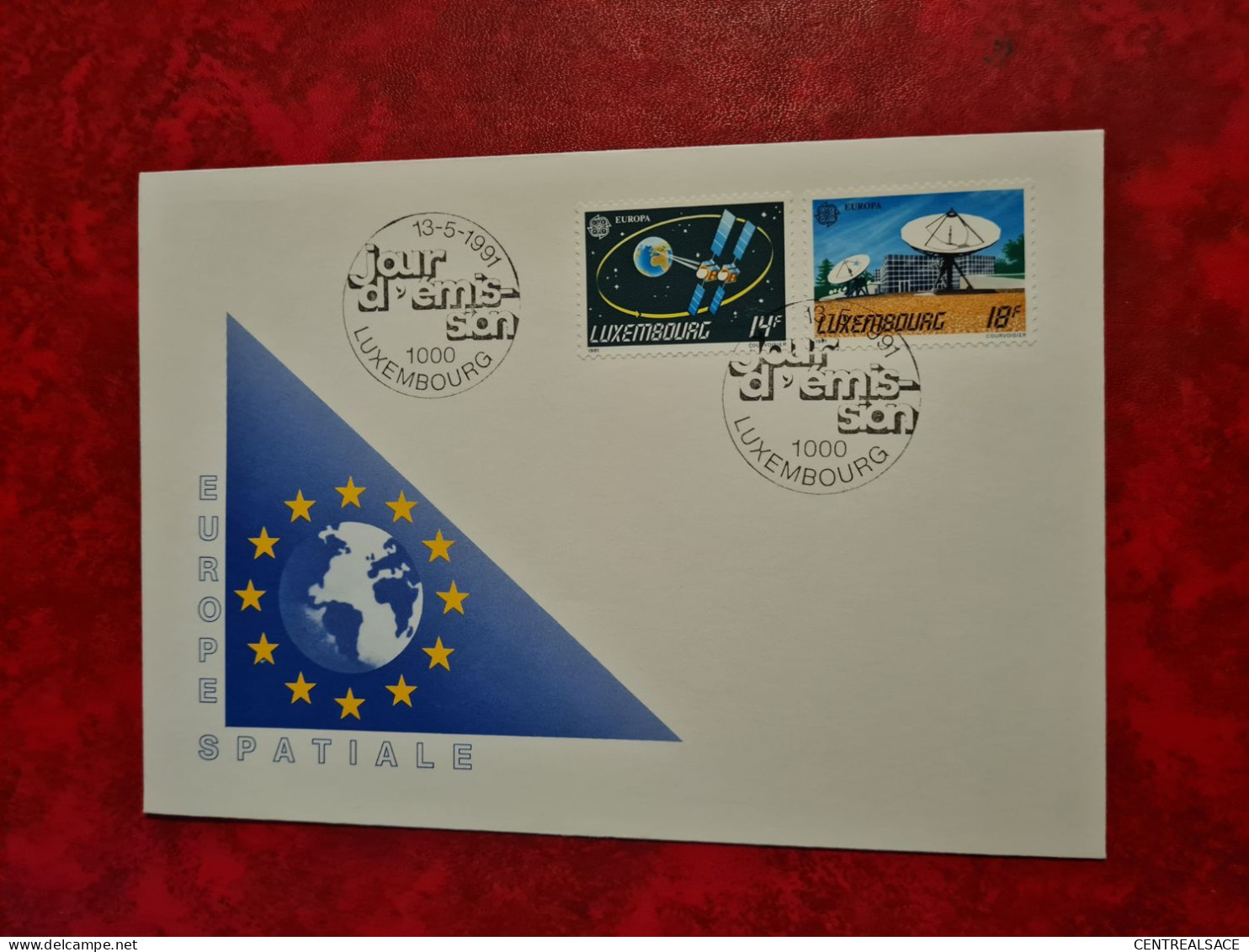 Lettre LUXEMBOURG FDC EUROPA EUROPE SPATIALE 1991 - Covers & Documents