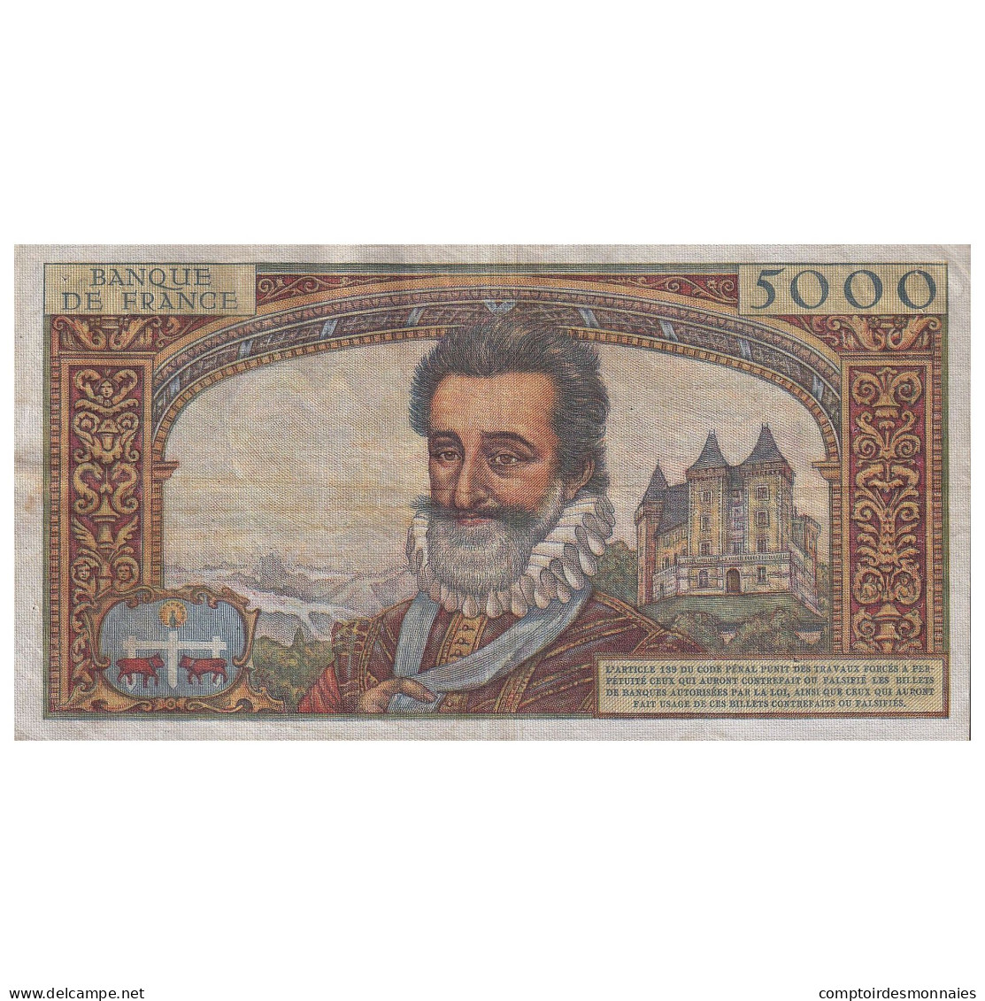 France, 5000 Francs, Henri IV, 1957, H.15, TTB, Fayette:49.2, KM:135a - 5 000 F 1957-1958 ''Henri IV''