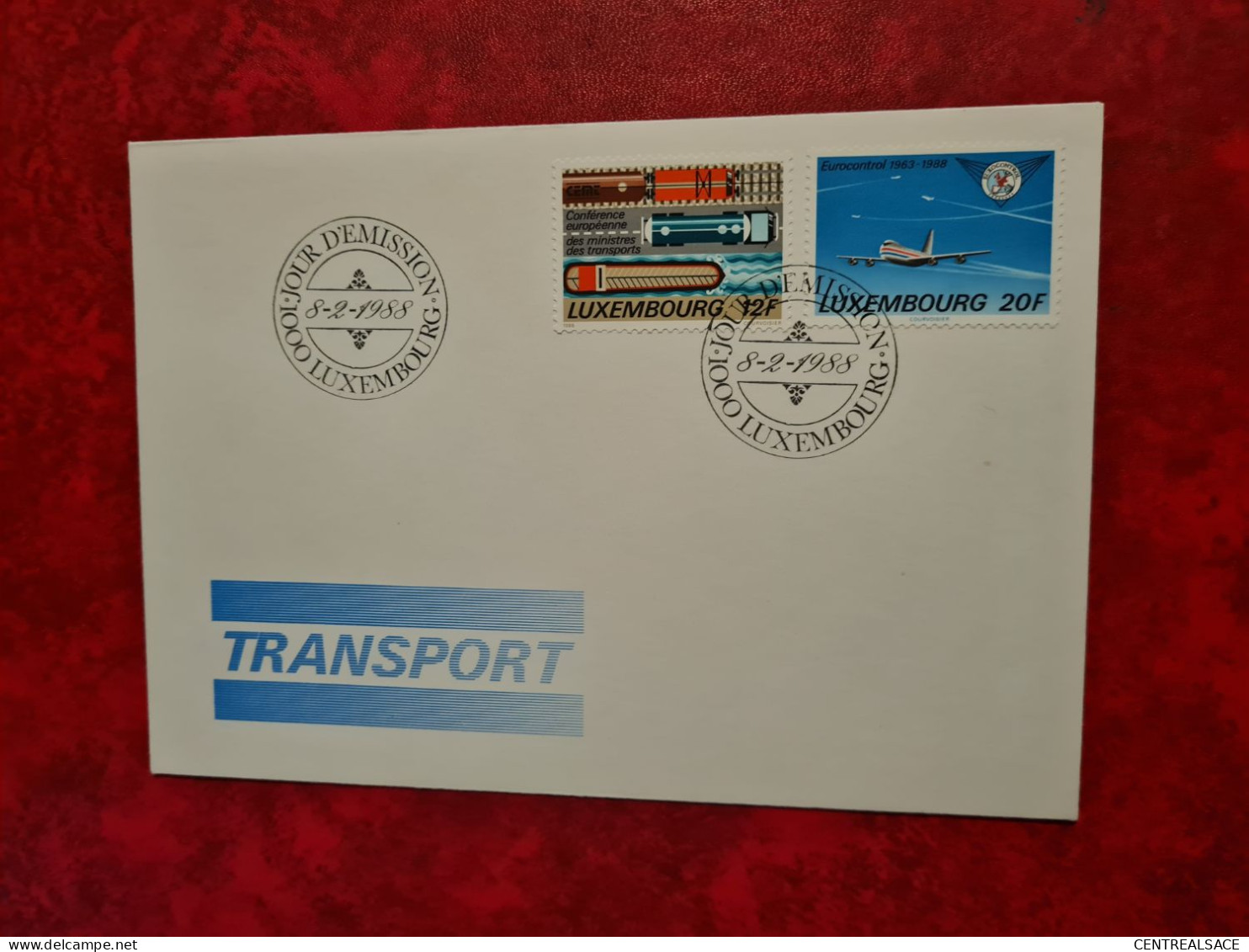 Lettre LUXEMBOURG FDC 1988 TRANSPORT EUROCONTROL CPNFERENCE DES MINISTRES DES TRANSPORTS - Brieven En Documenten