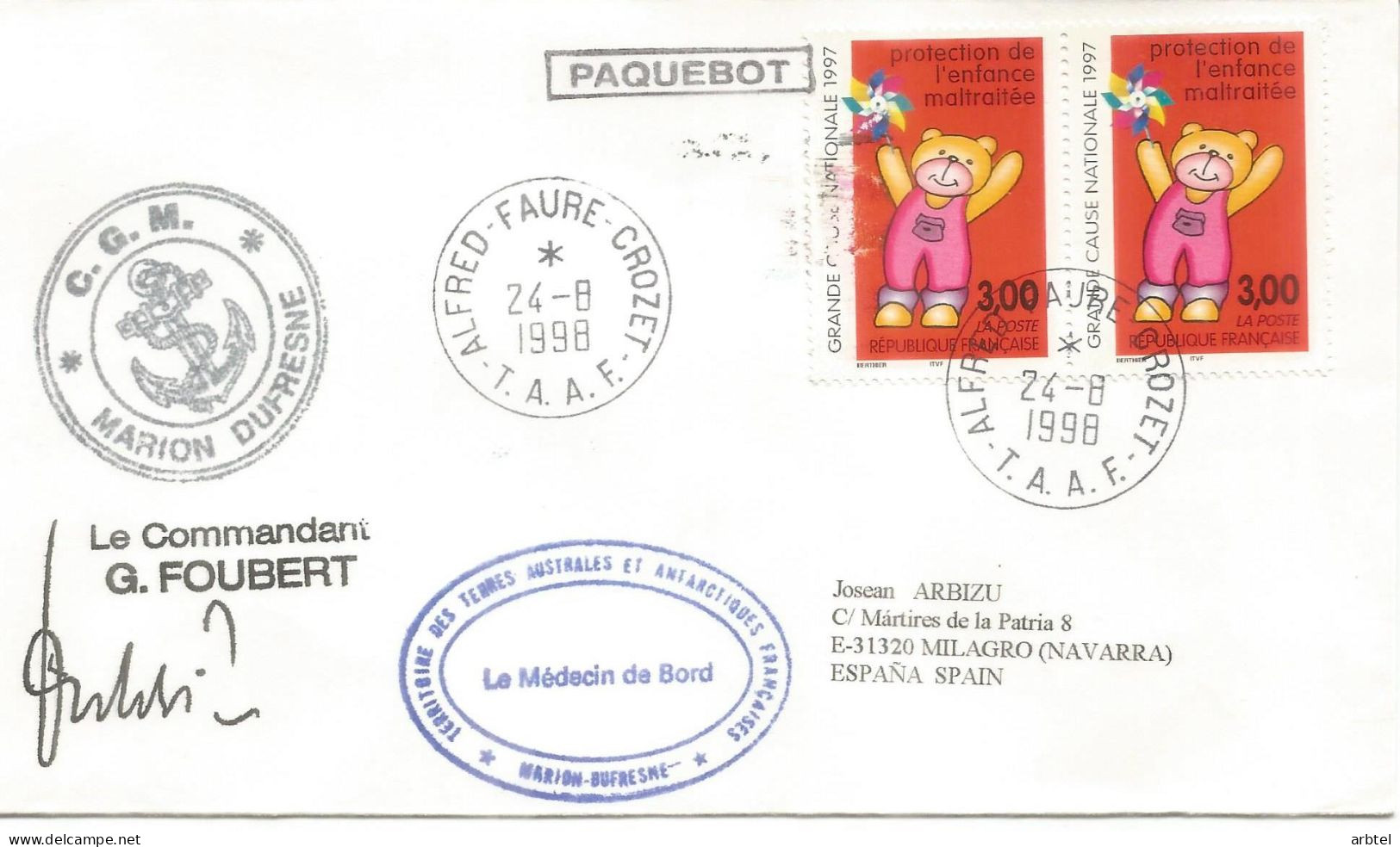 ANTARTIDA ANTARCTIC FRANCIA PAQUEBOT MARION DUFRESNE 1998 ALFRED FAURE VUELO HELICOPTERO - Expéditions Antarctiques