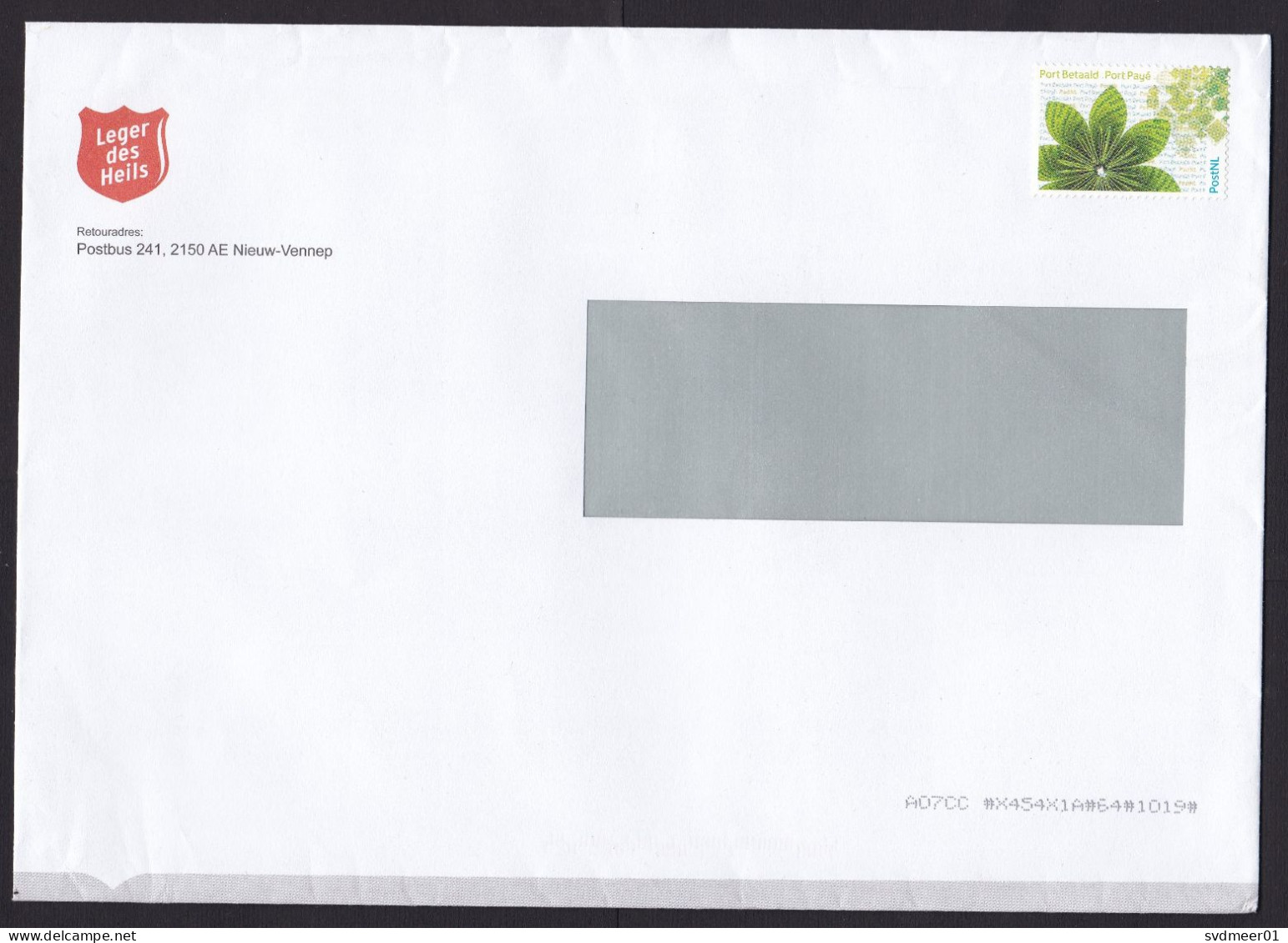 Netherlands: Cover, 1 Cinderella Stamp, Postage Paid PostNL, Flower, Sent By Salvation Army (minor Crease) - Brieven En Documenten