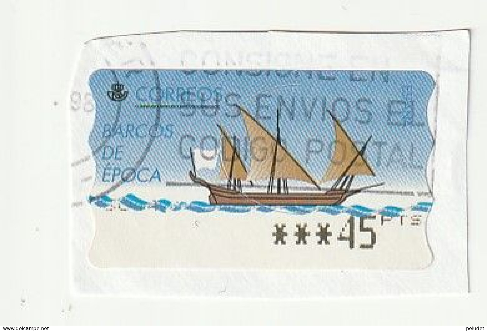 Espagne Spain España - Etiquetas Franqueo / ATM - Ancient Ships (Jabeque Tajo) - Mi AT19, Yt D18 -1998 - Timbres De Distributeurs [ATM]