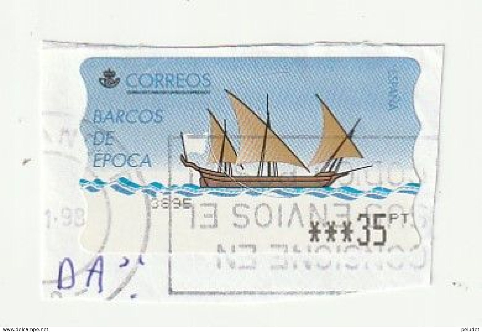 Espagne Spain España - Etiquetas Franqueo / ATM - Ancient Ships (Jabeque Tajo) - Mi AT19, Yt D18 - 1998 - Timbres De Distributeurs [ATM]