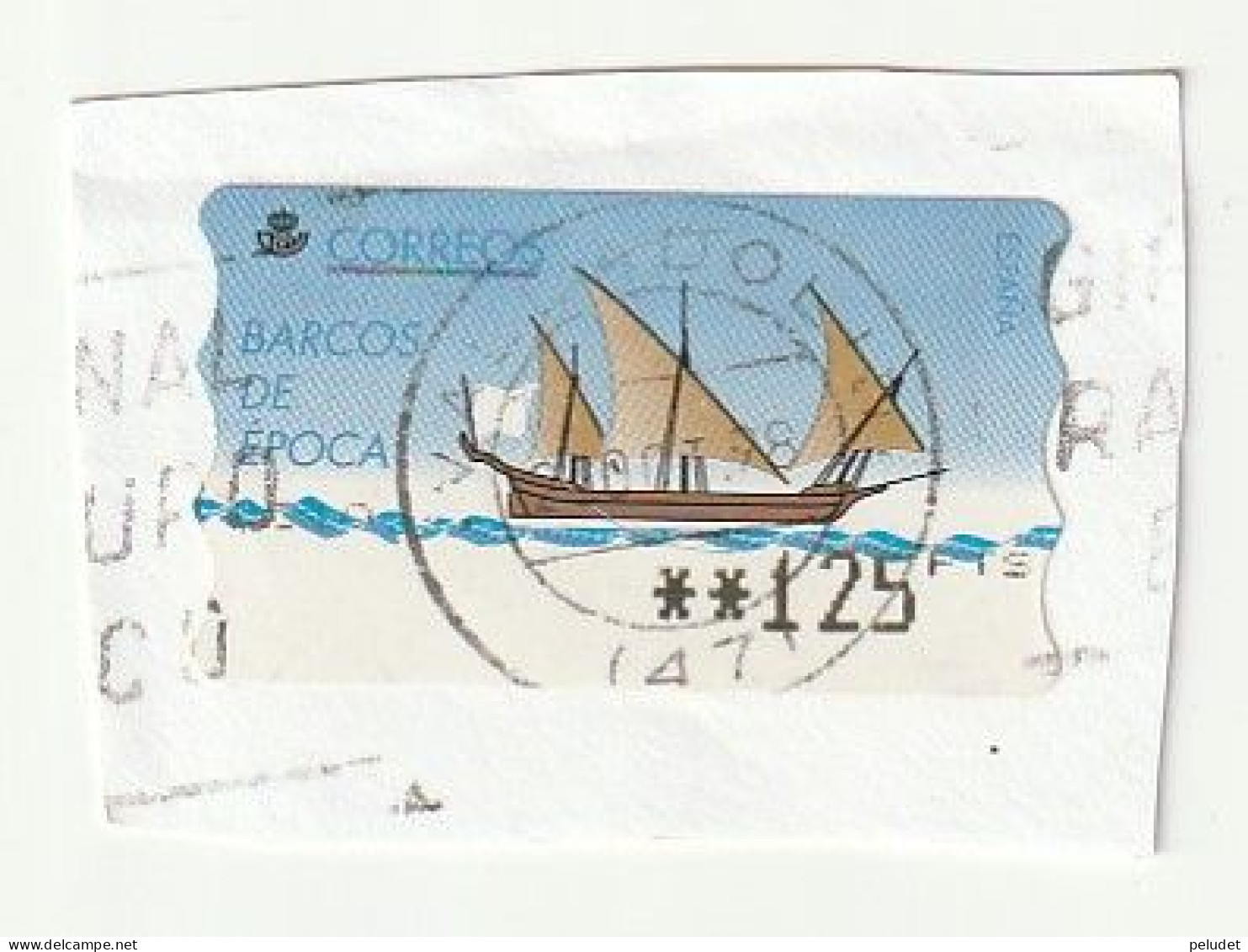 Espagne Spain España - Etiquetas Franqueo / ATM - Ancient Ships (Jabeque Tajo) - Mi AT19, Yt D18 -1998 - Machine Labels [ATM]