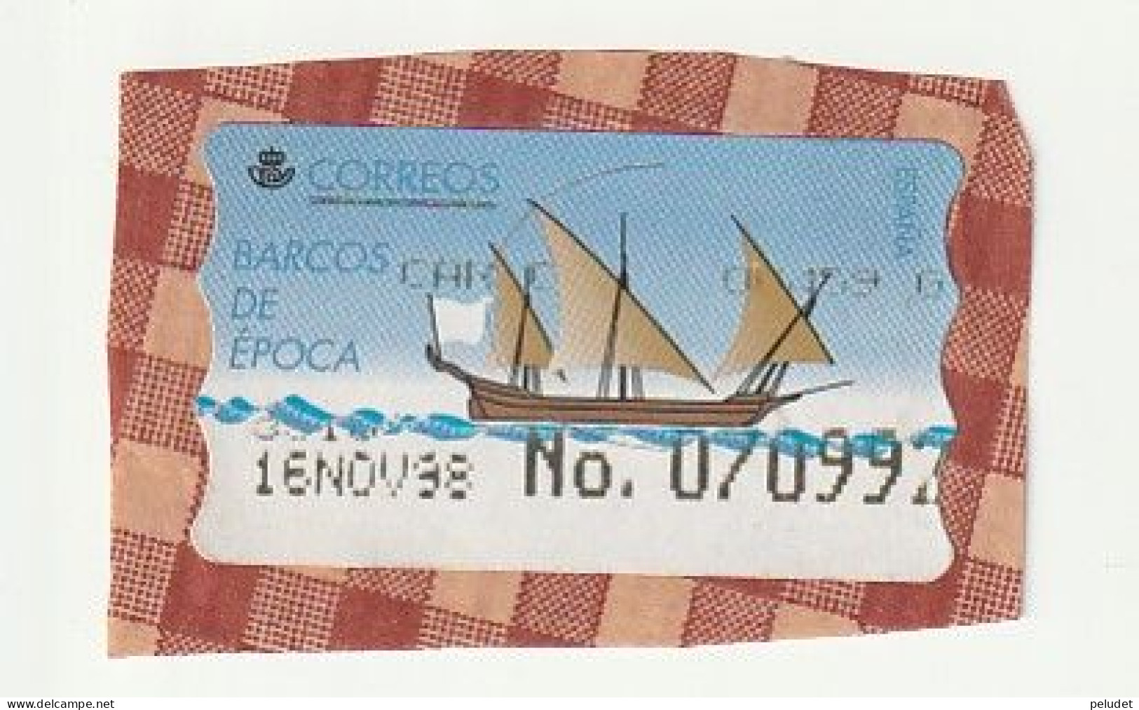 Espagne Spain España - Etiquetas Franqueo / ATM - Ancient Ships (Jabeque Tajo) - Mi AT19, Yt D18 - 1998 - Machine Labels [ATM]