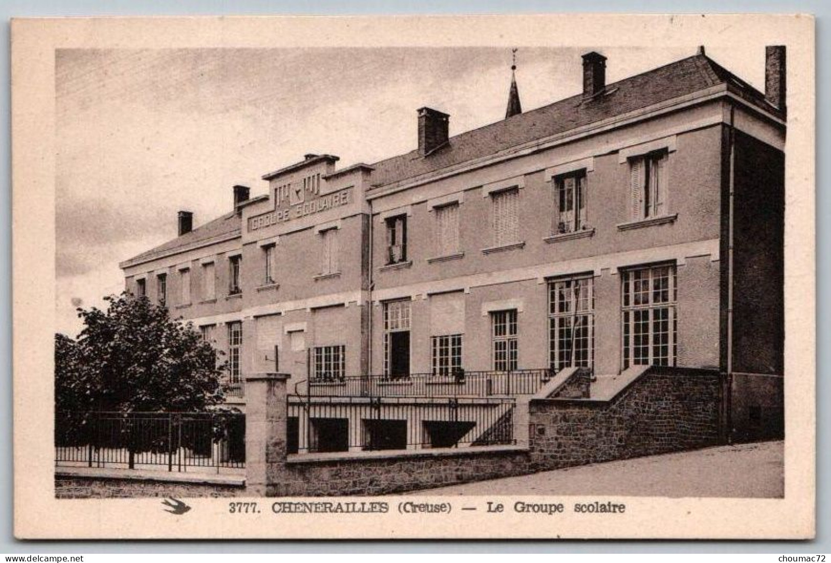 (23) 378, Chénérailles, Edition Mme Auvert 3777, Le Groupe Scolaire - Chenerailles