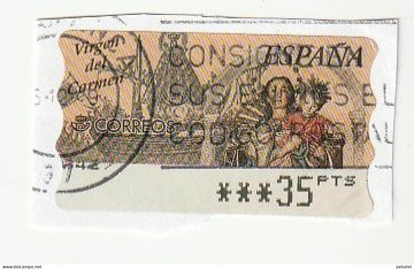 Espagne Spain España - Etiquetas Franqueo / ATM - Virgin Of Carmen - Mi AT34 Yt D28 - Machine Labels [ATM]