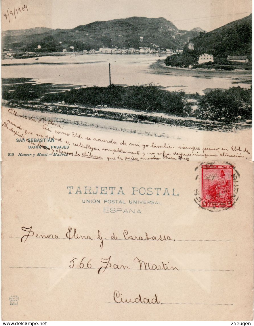 ARGENTINA 1904 POSTCARD SENT TO BUENOS AIRES - Storia Postale