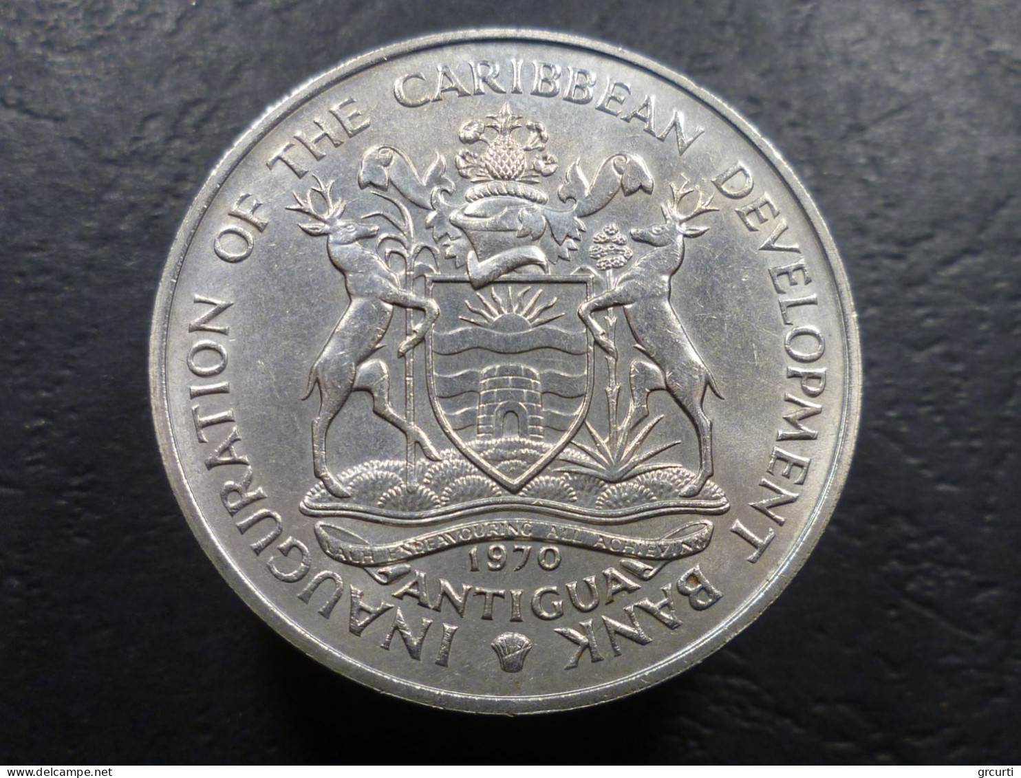Antigua - 4 Dollars 1970 - Inaugurazione Banca Caraibica Per Lo Sviluppo - F.A.O. - KM# 1 - Antigua Et Barbuda