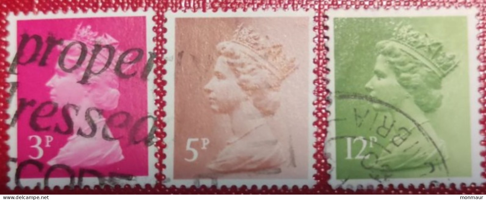 GRAN BRETAGNA 1980 QUEEN ELISABETH 3p-5p-12p - Used Stamps