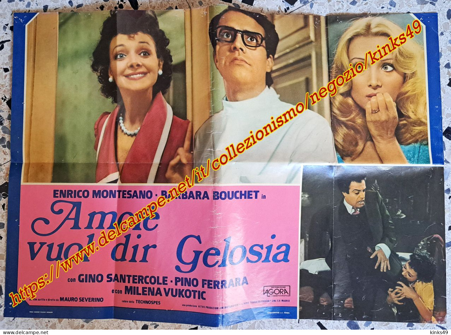 B257> Fotobusta Cinema Film < Amore Vuol Dir Gelosia > 1975 / Barbara Bouchet / Enrico Montesano / Milena Vukotic - Affiches & Posters