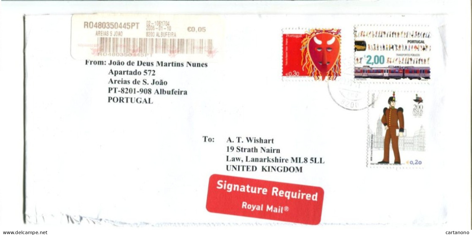 PORTUGAL - Affranchissement Sur Lettre Recommandée - Cartas & Documentos