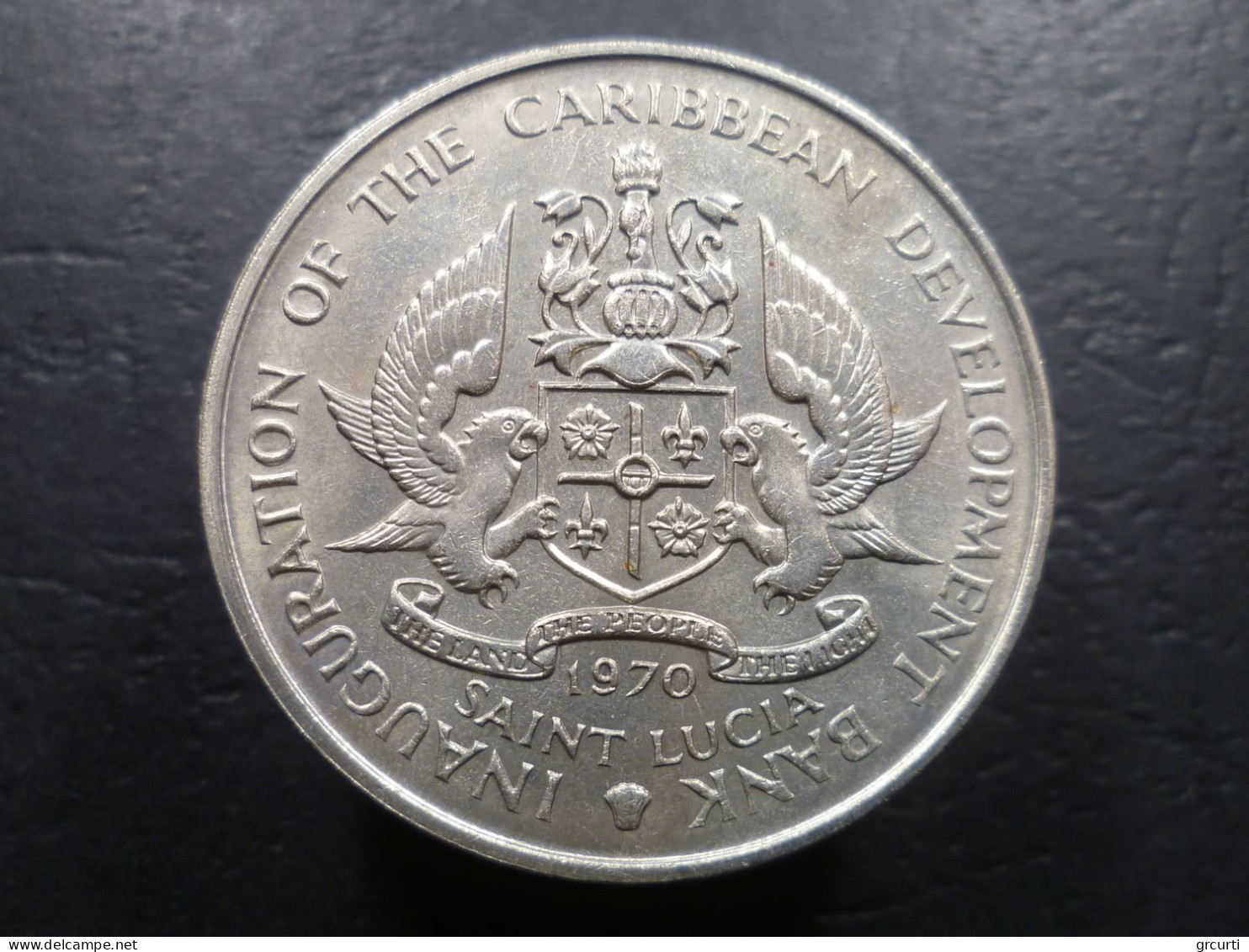 Santa Lucia - 4 Dollars 1970 - Inaugurazione Banca Caraibica Per Lo Sviluppo - F.A.O. - KM# 11 - British Caribbean Territories