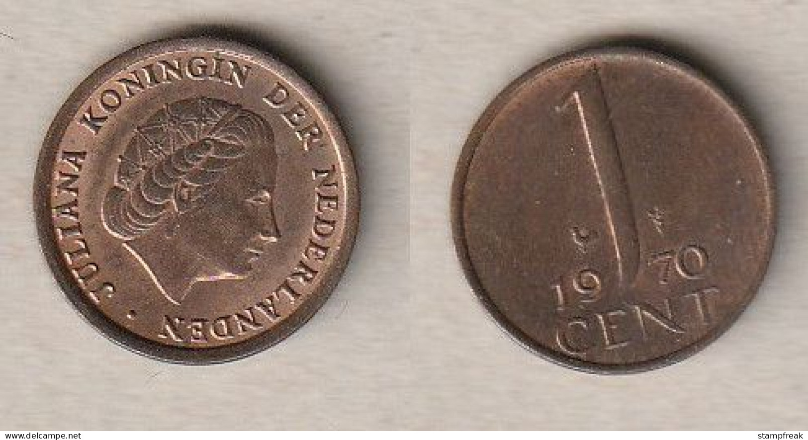 00155) Niederlande, 1 Cent 1970 - 1948-1980 : Juliana