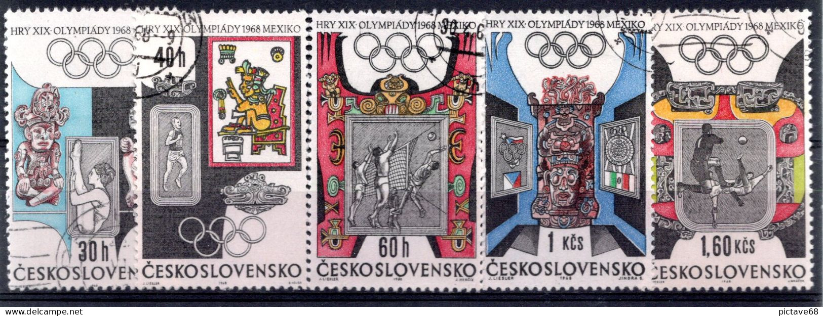 TCHECOSLOVAQUIE /   N°1631 à 1632  OBLITERES Jeux Olympiques De Mexico - Usati