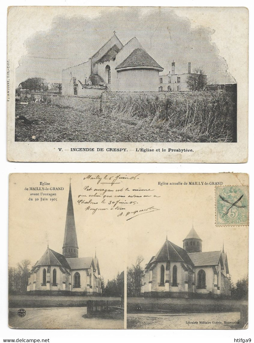 CRESPY + 1906 MAILLY Le GRAND église AUBE Pr Arcis Brienne Troyes Ste Savine Vendeuvre Bar Méry Romilly Nogent Sur Seine - Marcilly