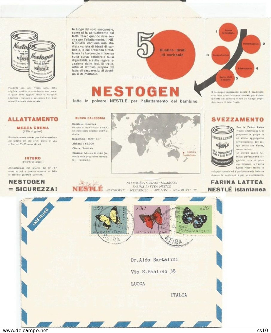 Dear Doctor Imprimé Nestlé NESTOGEN Mocambique 28aug1959 Butterfly 3v - Mosambik