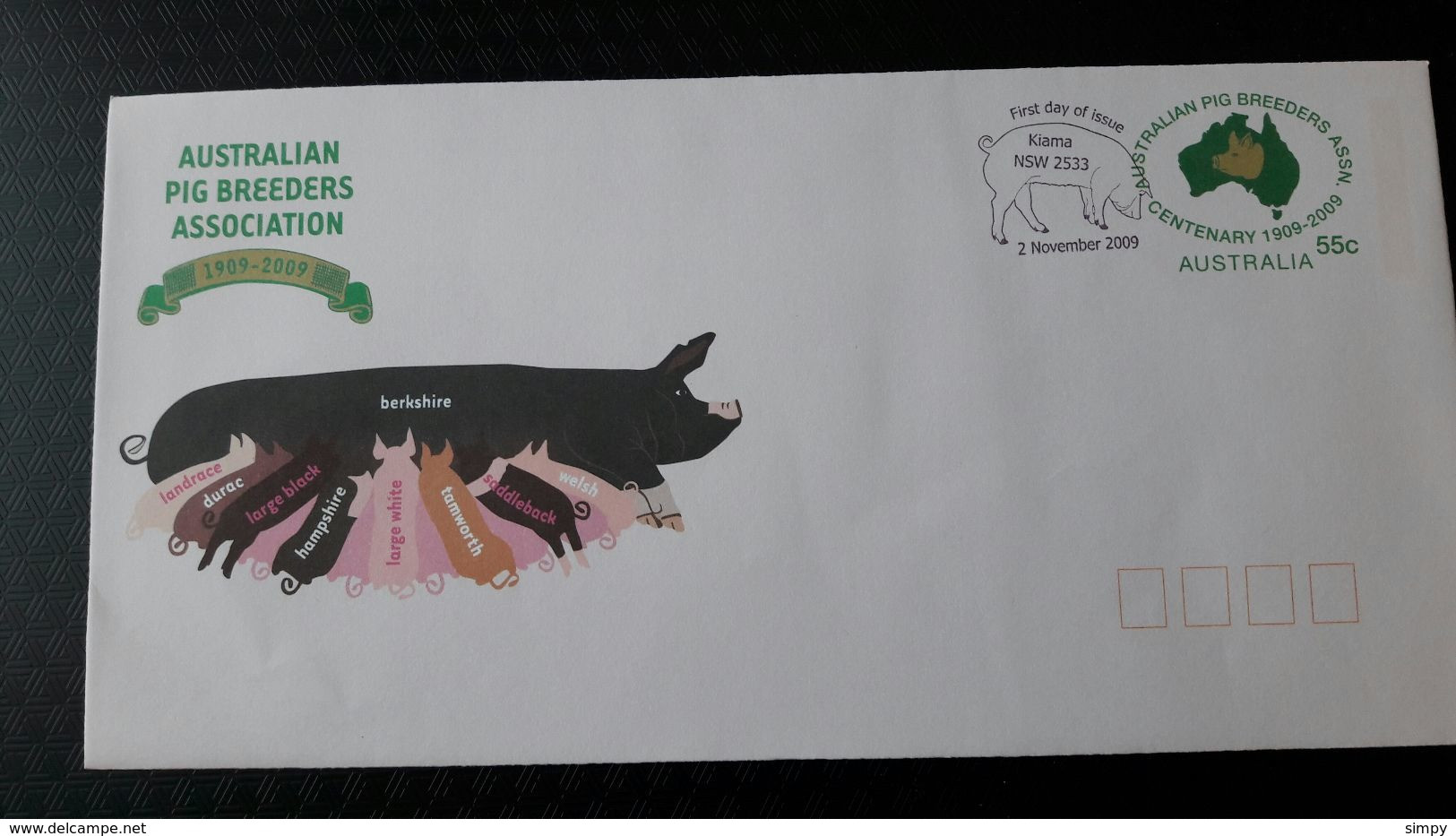 AUSTRALIA 2009  Australian PIG Breeders Association Pre Paid Letter - Postal Stationery