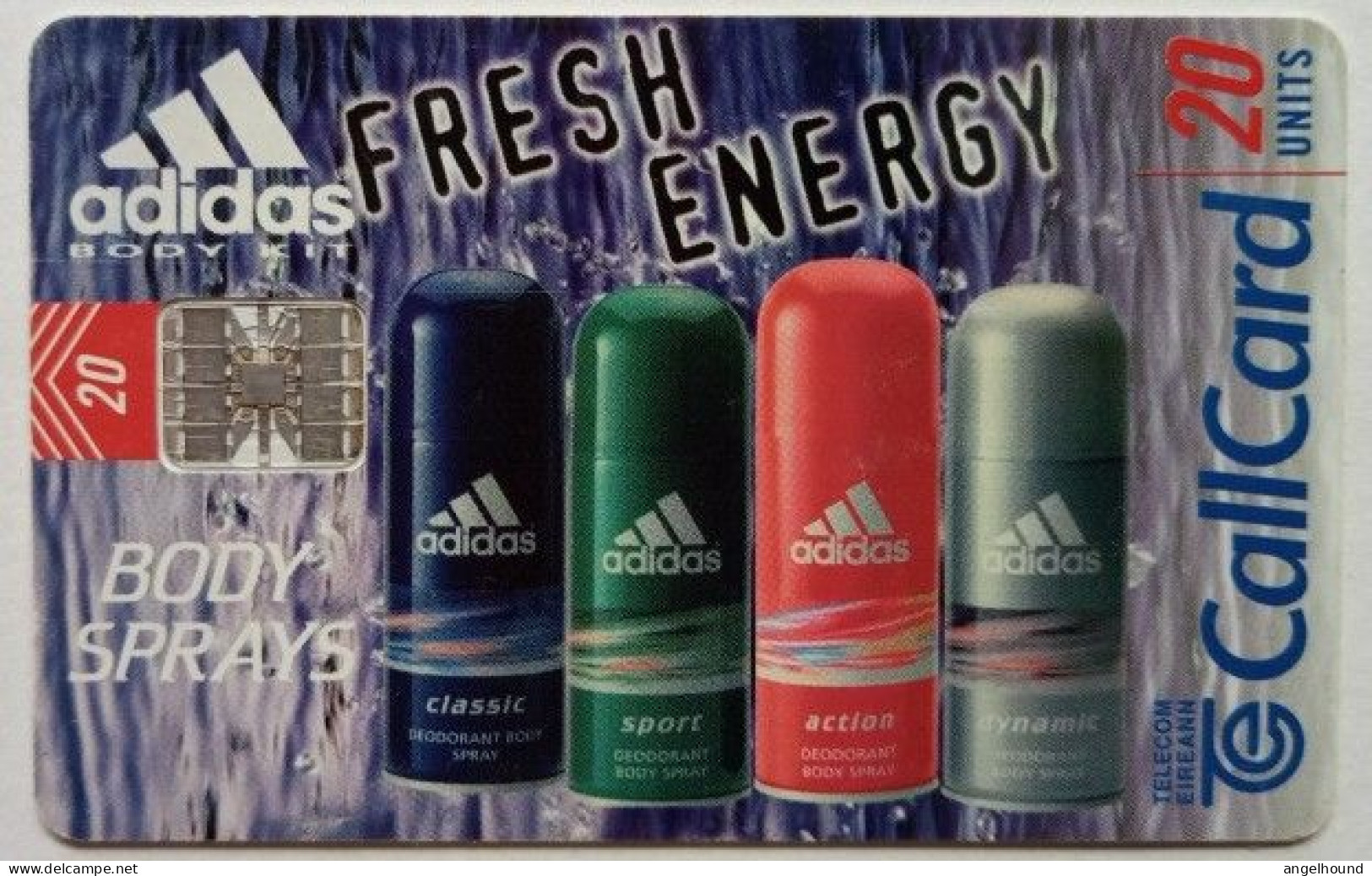 Ireland 20 Un Its Chip Card - Adidas Body Spray - Fresh Energy - Ierland