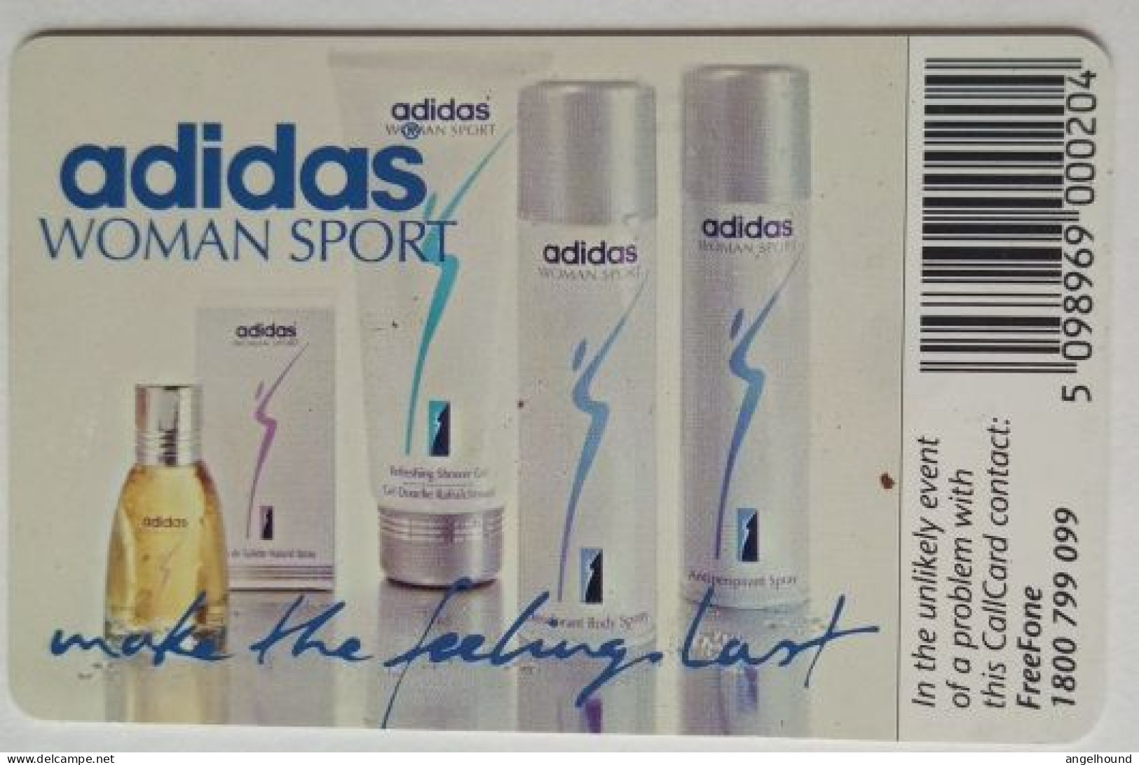 Ireland 20 Un Its Chip Card - Adidas Body Spray - Fresh Energy - Irlande