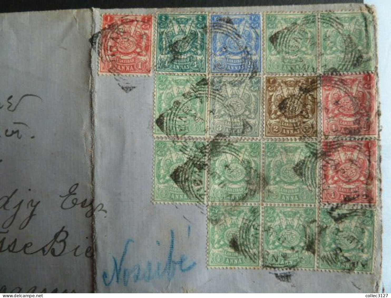 H2 - Zanzibar  - Lettre (enveloppe Vide) Cover De 1904 Vers Helville (Nossi-Bé) Par S/s Djemnah - Bel Affranchissement - Zanzibar (...-1963)